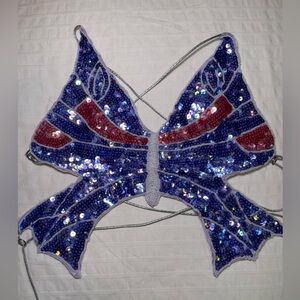 Sequin Butterfly Tie Top